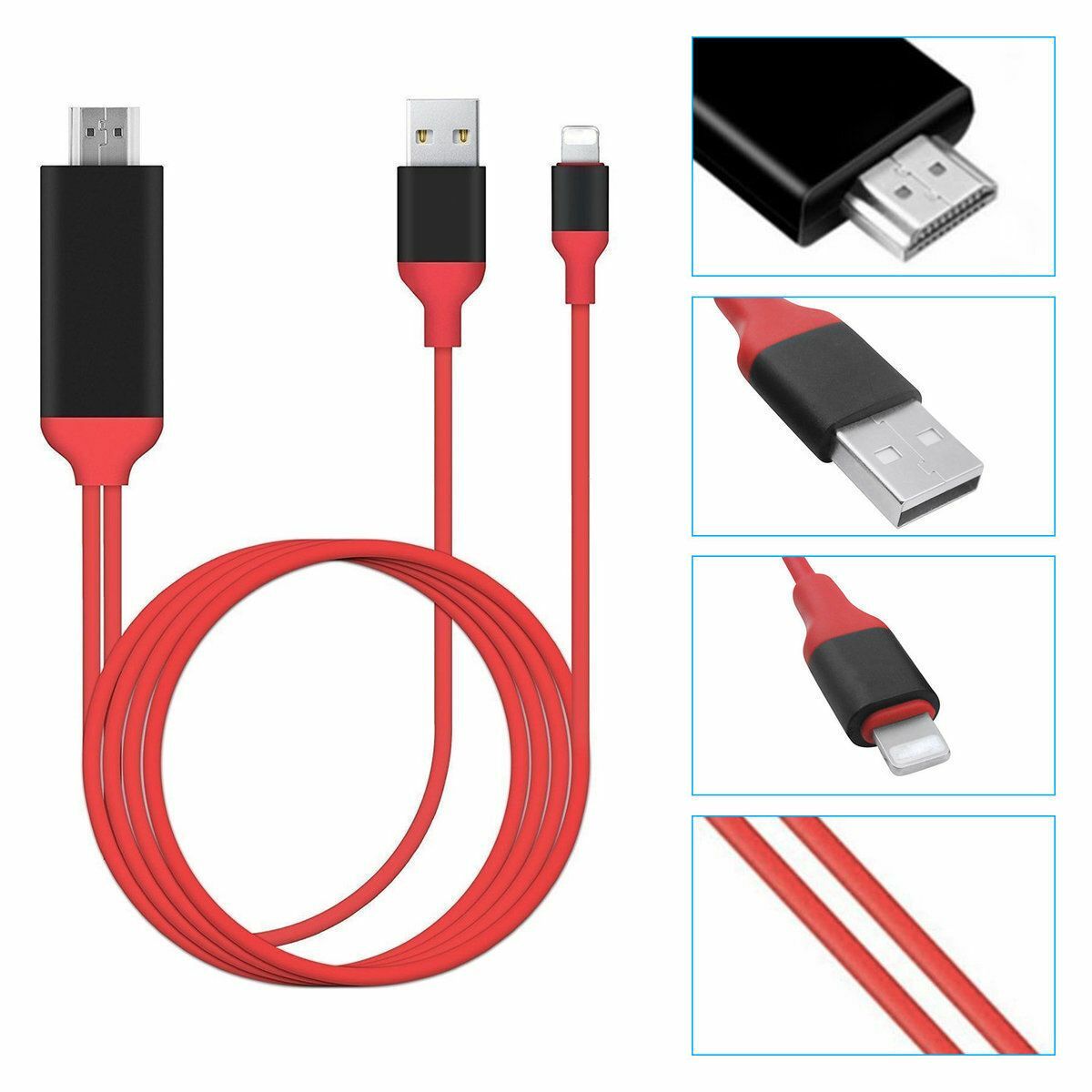 熱賣iPhone同屏視頻線（紅色）netflix 電視 投影機 打機