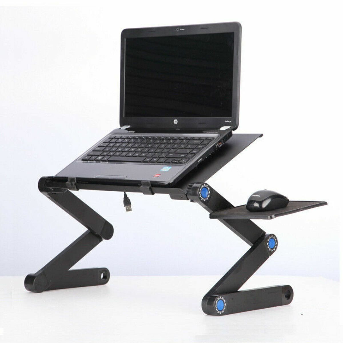 Hot selling easy heat dissipation aluminum alloy foldable computer table mouse board black foldable laptop table multi-purpose aluminum alloy multi-purpose table bed computer table computer table