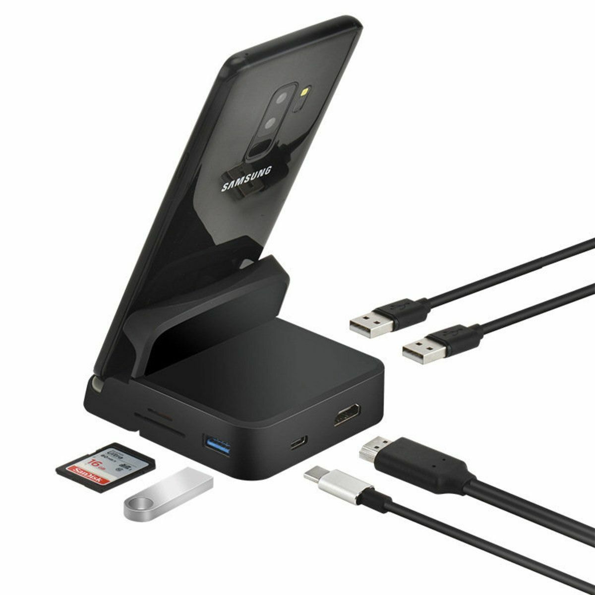 Hot selling 7-in-1 Docking Type-C mobile phone smart HUB docking station samsung mobile phone card reader phone dock hdmi usb