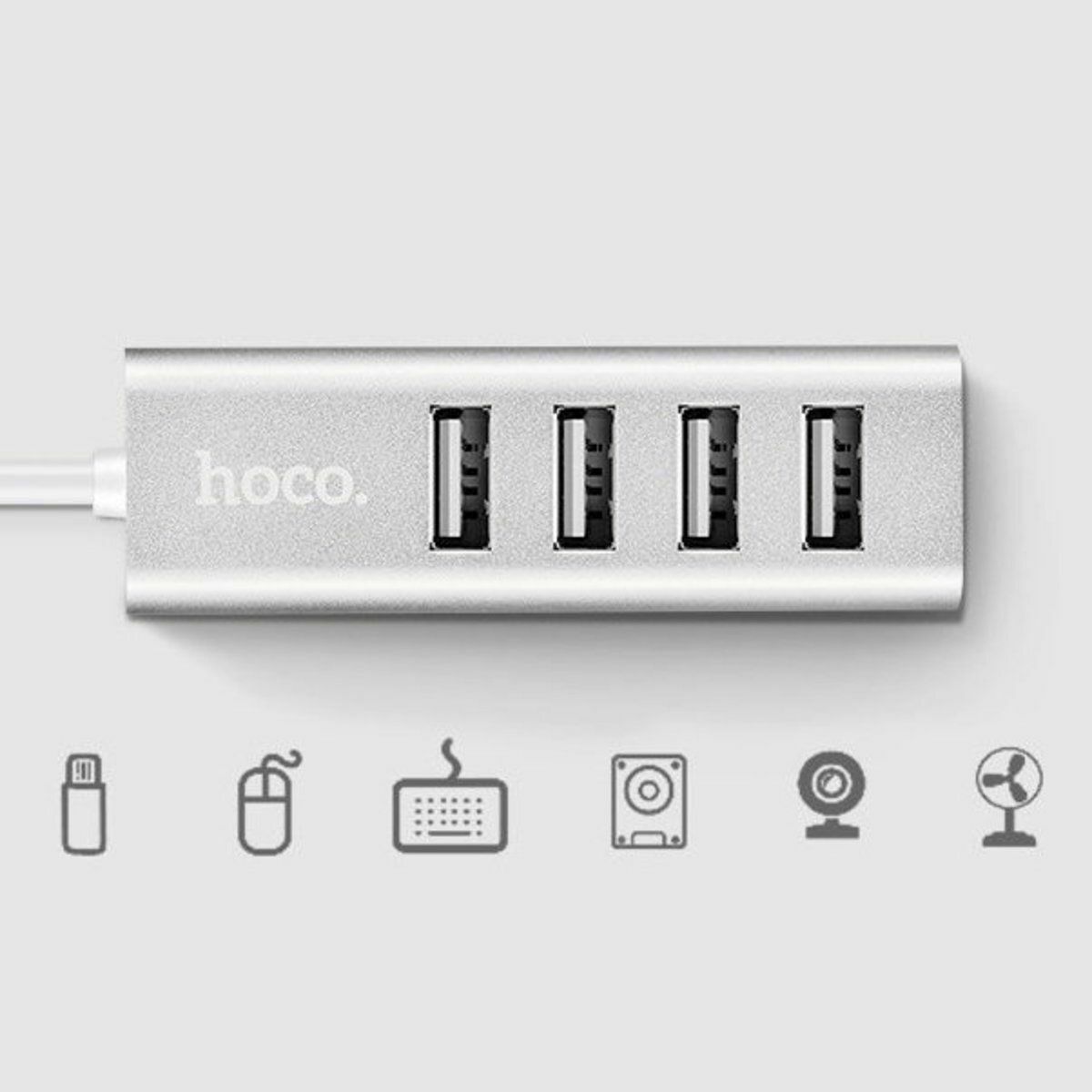 Hot selling USB four-in-one USB HUB four-port USB charging and data synchronization expansion four-in-one hub (silver) macbook imac windows