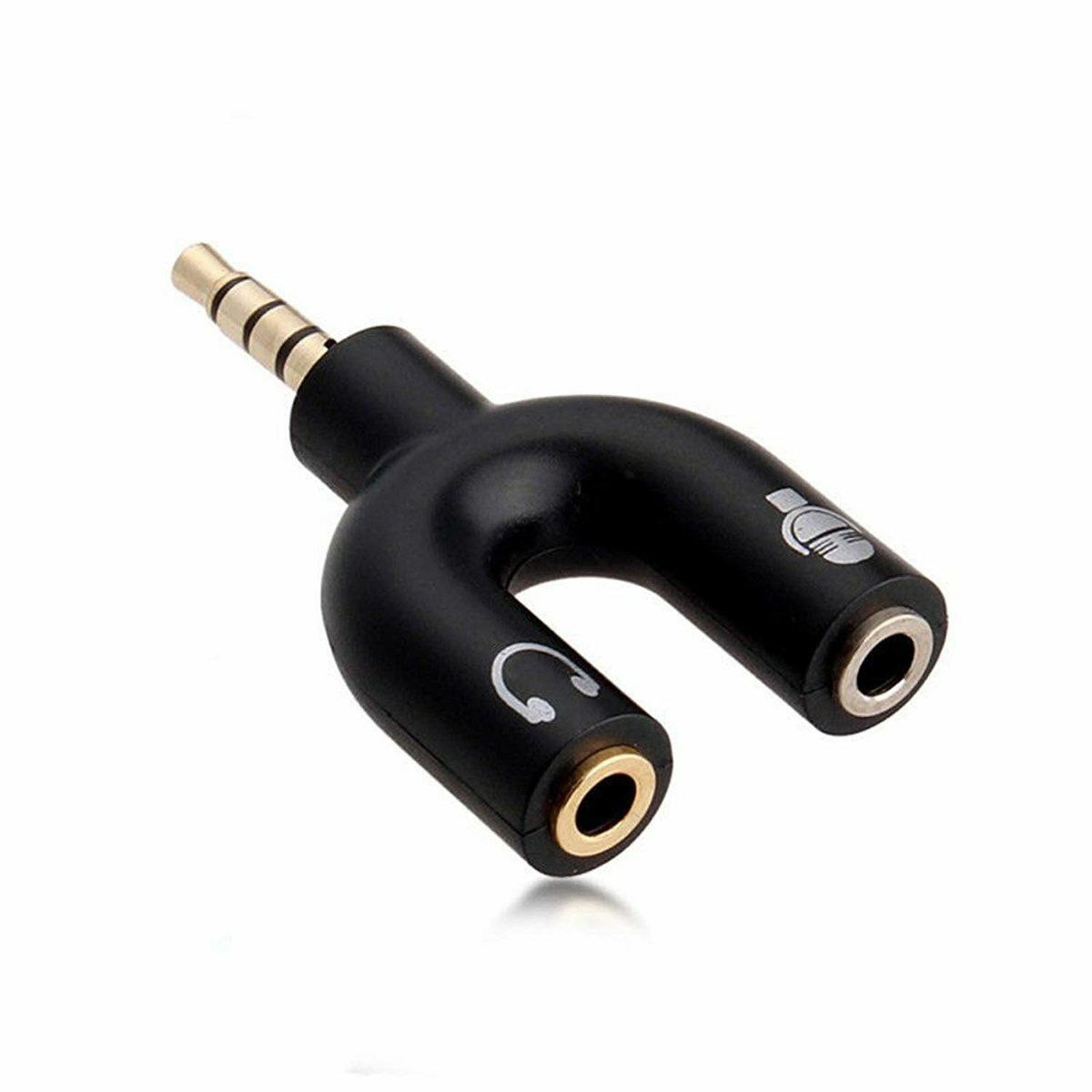 Hot selling U-shaped two-in-one microphone and headphone splitter, headset adapter cable, audio source cable, 3.5mm, computer, mobile phone, one-to-two karaoke artifact, 3-ring, 4-section converter, converter head