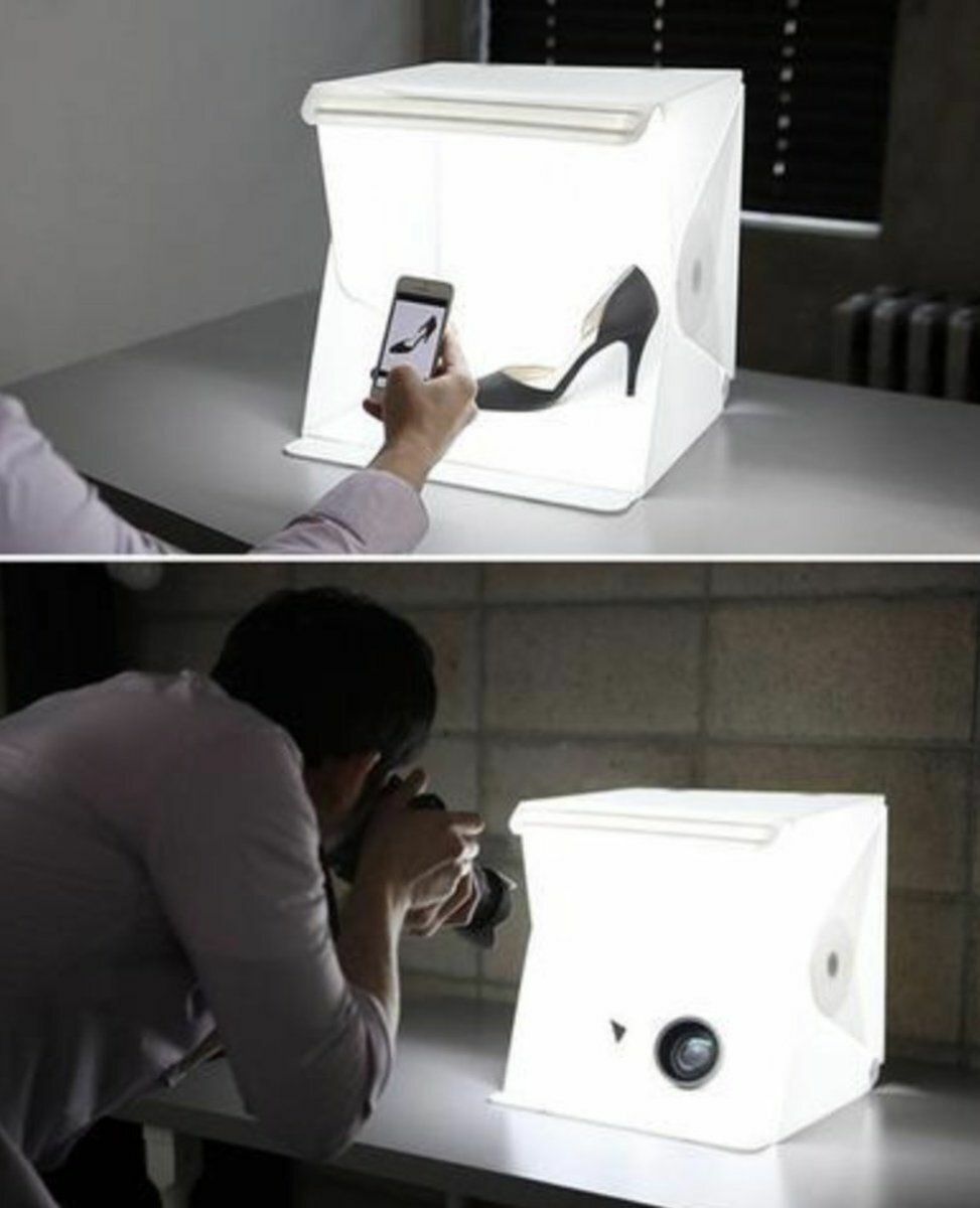 Hot sale【Exciting discount! Photography artifact! 】Portable folding professional photo studio (free 1 white and 1 black cloth LED light set!) Small photography equipment Photo light box Mini photography tool box