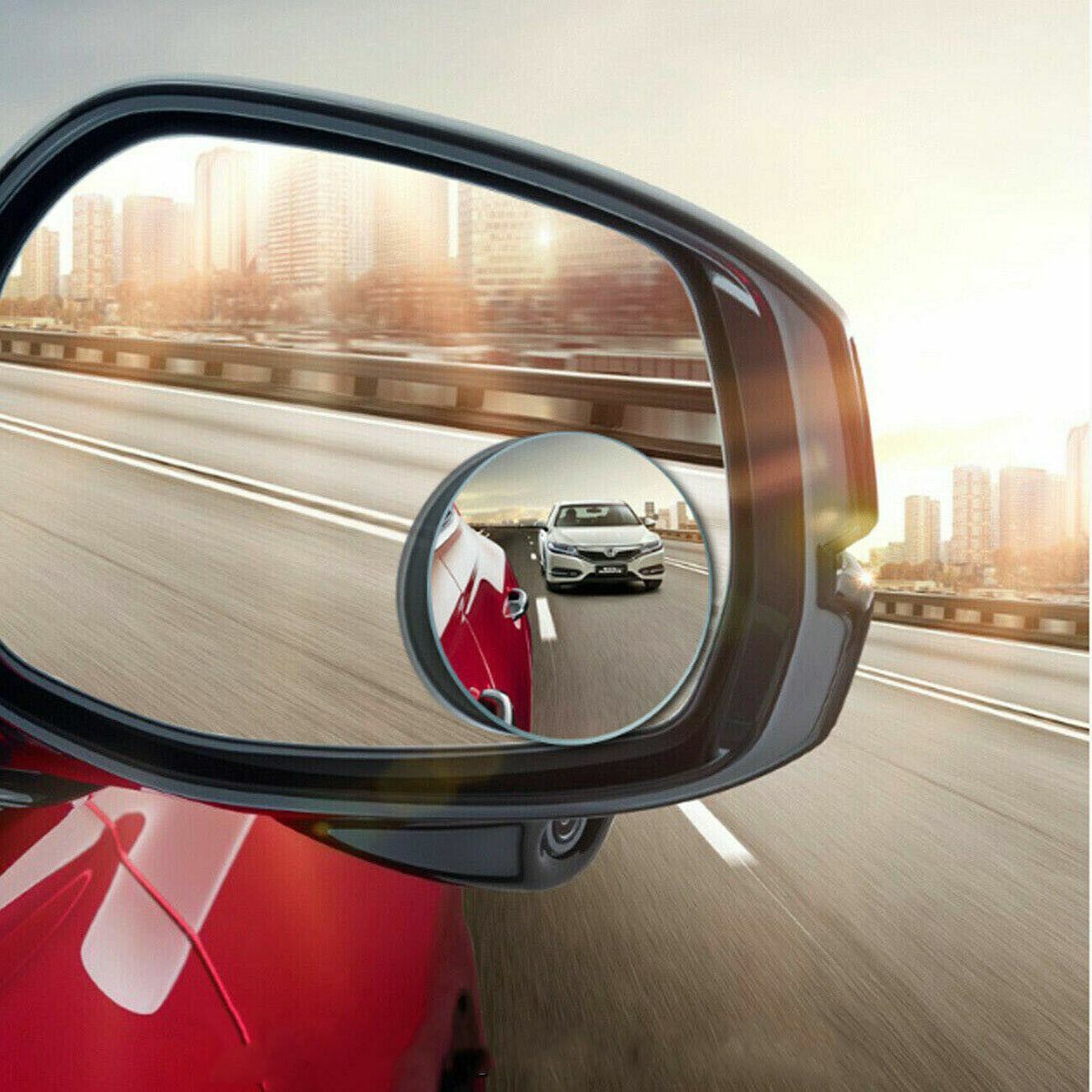 Hot selling 2 pieces (extra large angle) equipped with large field of vision reversing mirror, blind spot mirror, small round convex adjustable 360° rotating wide-angle car rearview mirror, suitable for all general vehicles