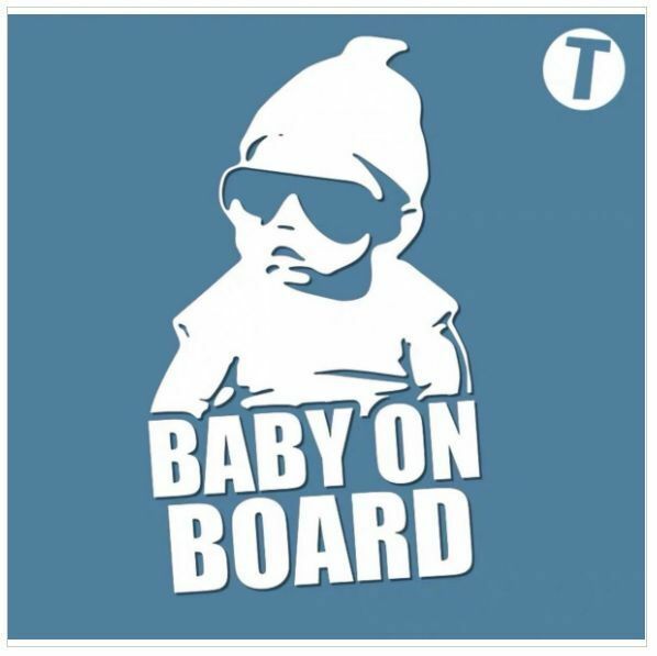 熱賣汽車自黏Baby in car/Baby on board貼紙（T款 12*20cm）