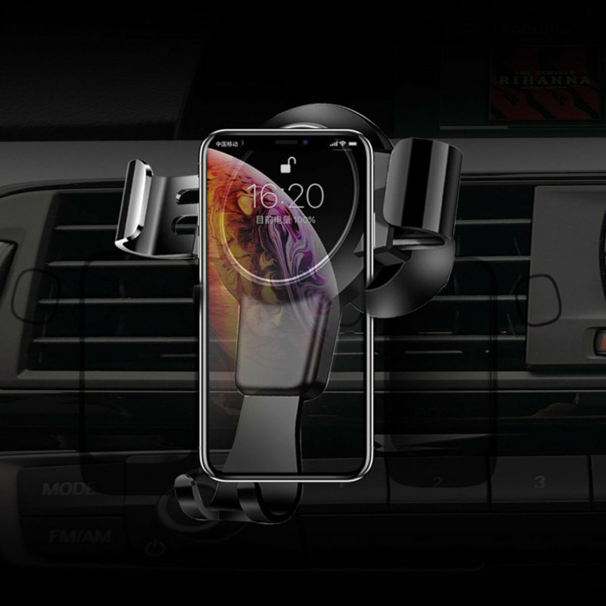 Hot Selling Gravity Automatic Cell Phone Holder Black Phone Air Conditioner Air Vent Position