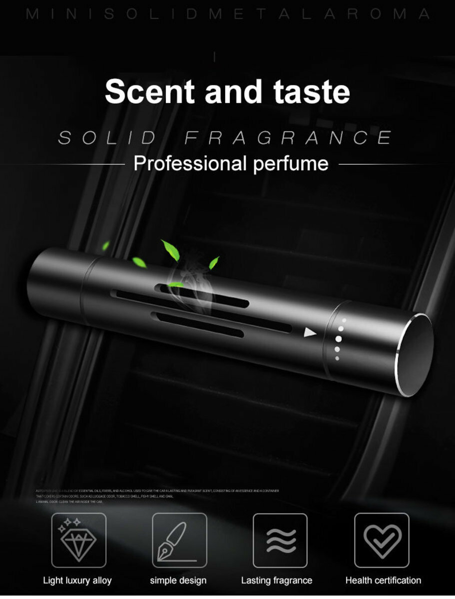 Hot selling car air outlet special aluminum alloy natural plant essential oil solid aromatherapy stick aroma machine air freshener car perfume