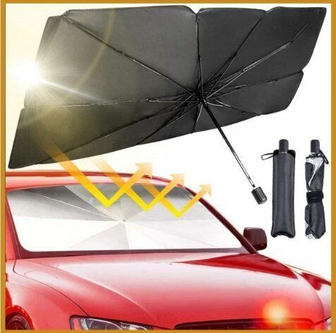 Hot selling small umbrella type car sun gear, easy to open and close in seconds, portable car windshield umbrella, insulated sun protection umbrella, suitable for small cars