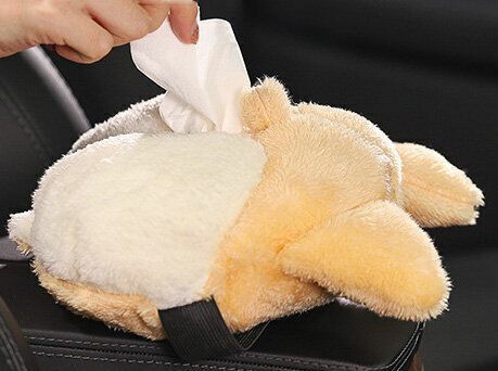 Hot Selling Corgi Butt Funny Car Tissue Box Creative Cute Tissue Box Car Interior Decoration
