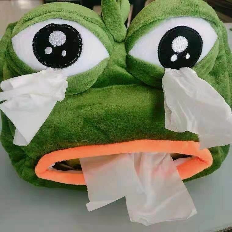 Hot Selling Pepe Frog Tissue Cover Car Tissue Box Tissue Box Funny Gift Christmas Gift