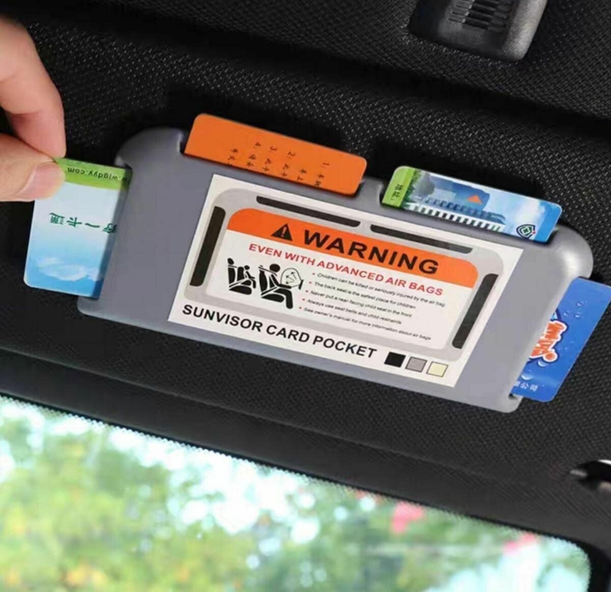 Hot selling sun visor high speed card box temporary parking card sun visor card holder business card holder storage box car supplies car storage fuel card driver phone number