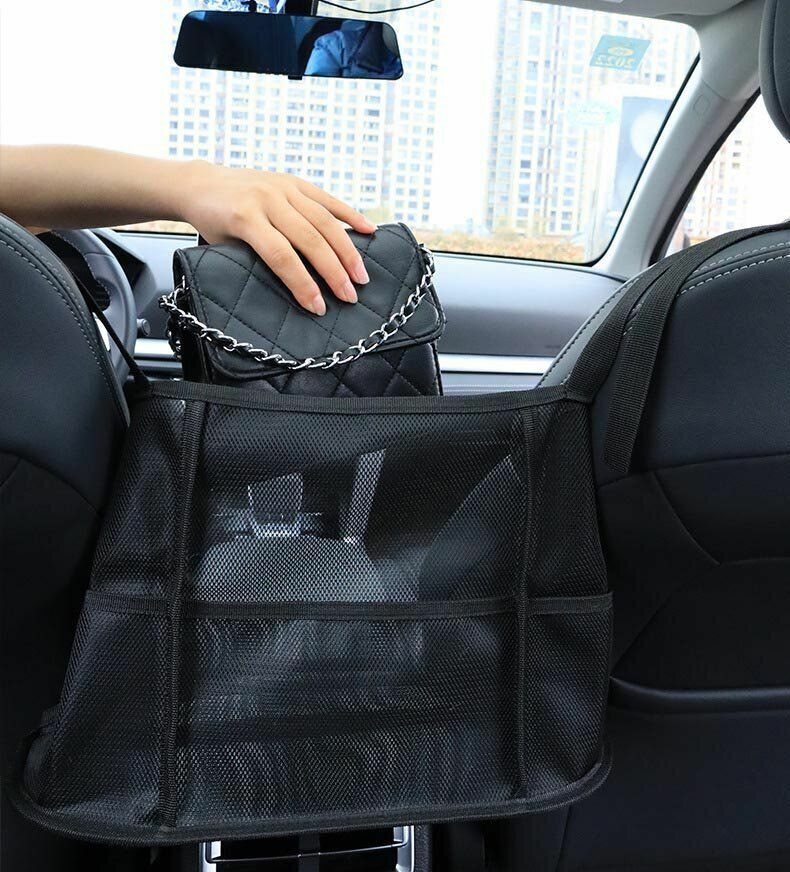 Hot Selling Car Seat Storage Isolation Net Pocket Multifunctional Car Storage Bag Hanging Bag Seat Back Storage Box Car Supplies