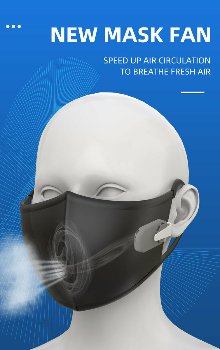 Hot push portable mask fan exchange air outdoor sports clip-on fan portable USB charging