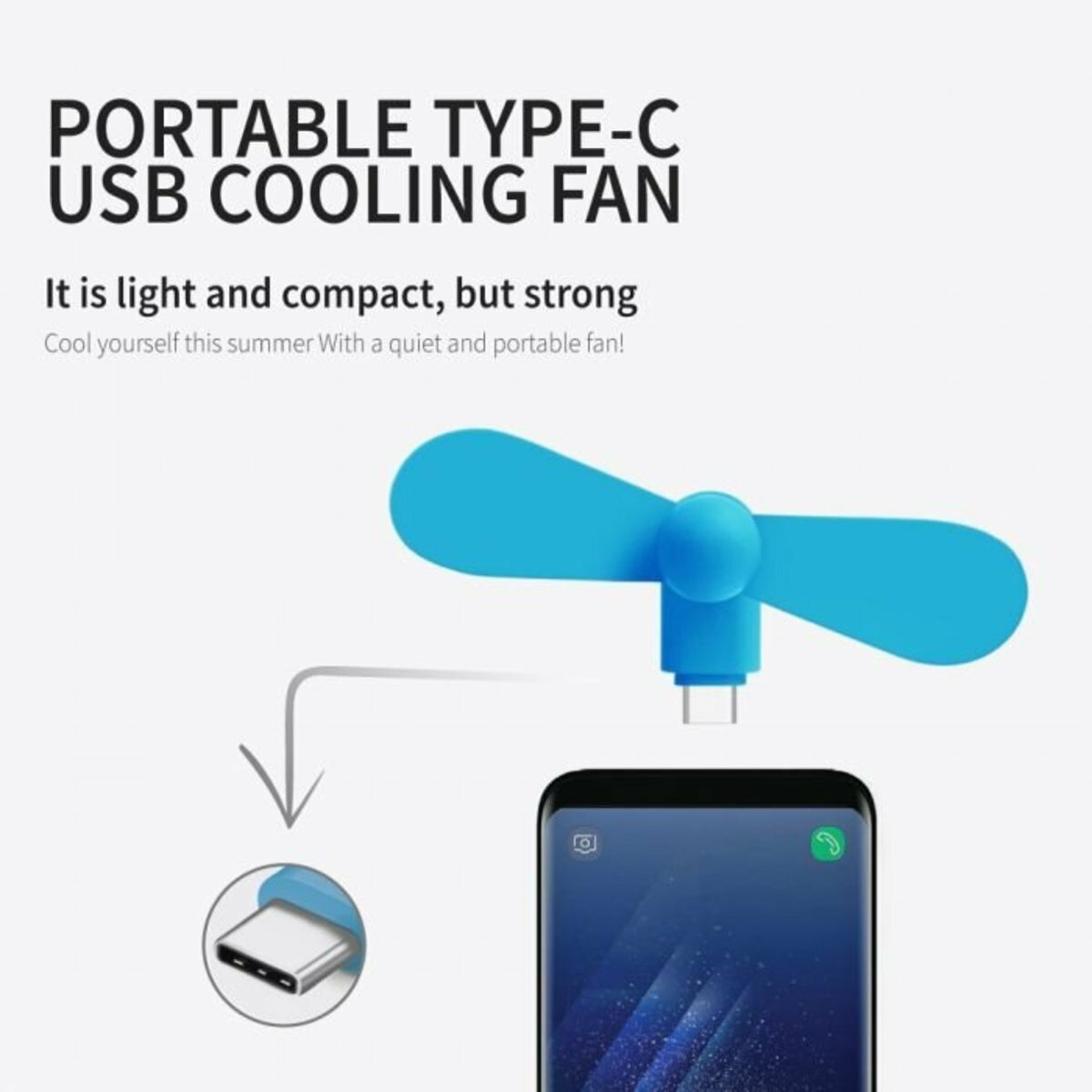Hot recommendation portable small fan for mobile phone mini fan for mobile phone (white)