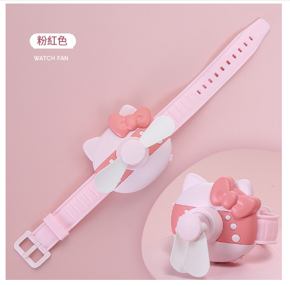 Hot Recommended Portable USB Children's Watch Fan Rechargeable Outdoor Mini Handheld Fan [mini pink]