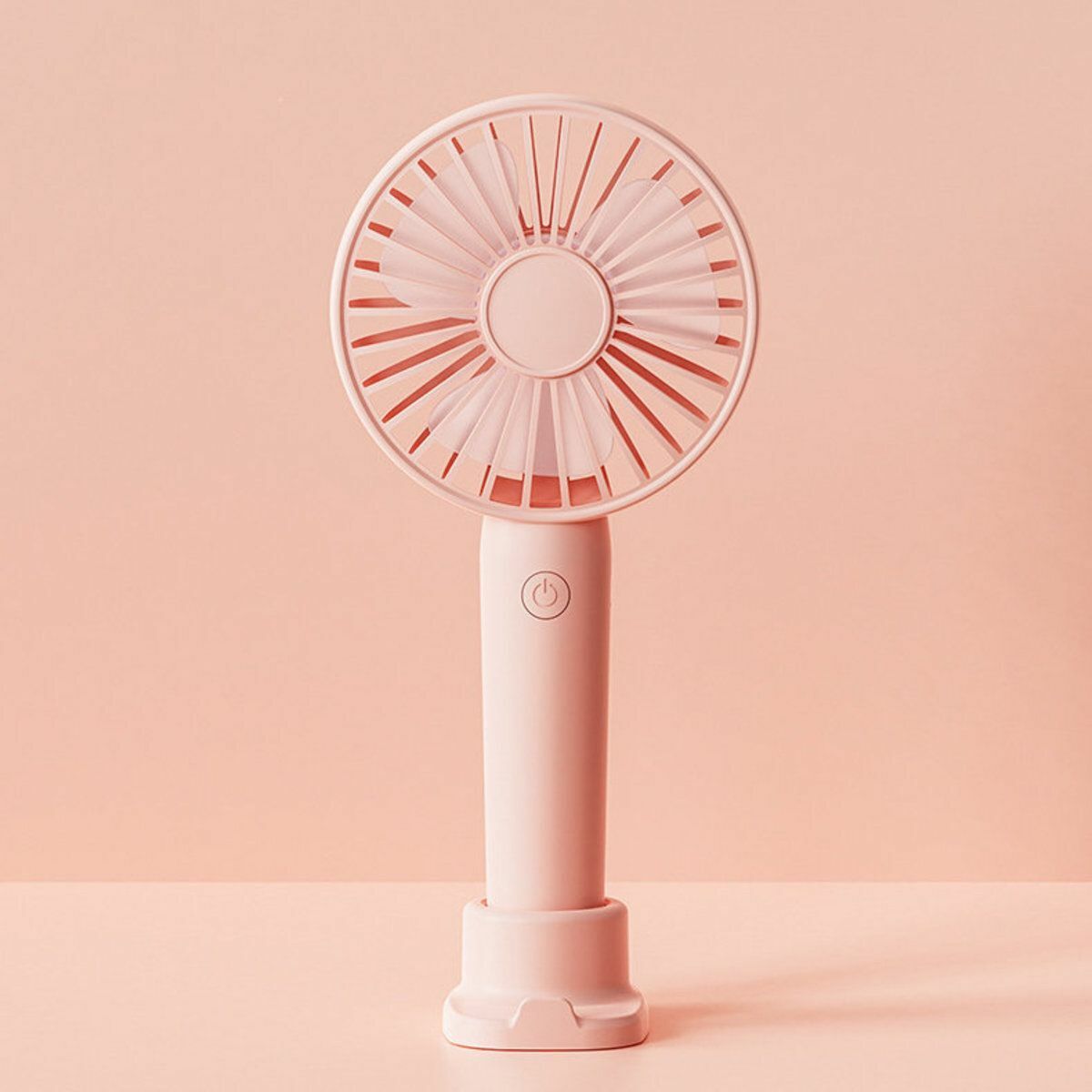 Hotly recommended portable multi-functional portable desk fan (pink) portable, handheld, mobile phone holder, neck hanging, lightweight, super strong wind power, USB charging, large battery, heat dissipation, summer, TV drama artifact, lightweight mini fan