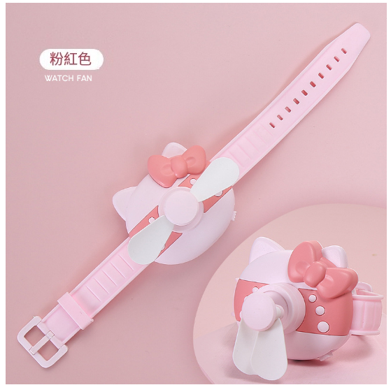 Hot recommended watch fan usb charging cute portable lightweight mini fan watch [pink] 48*27*50mm