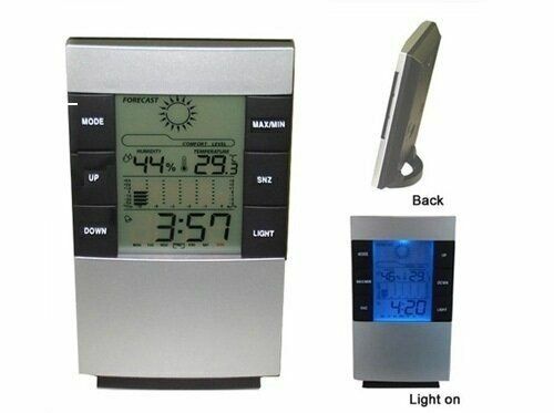 Hotly recommended electronic clock time thermometer multi-function electronic alarm clock/large LCD display/blue backlight/thermometer/hygrometer/temperature trend/temperature and humidity dual-use electronic clock perpetual calendar temperature and humidity color screen clock weather forecast LCD backlight alarm clock sound control induction clock hygrometer calendar clock