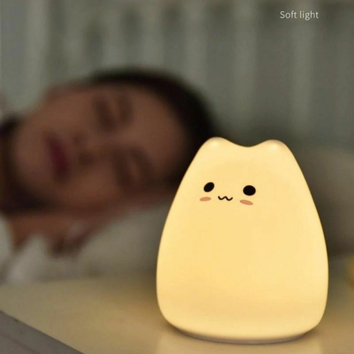 Popular portable touch-controlled LED night light with cute cats