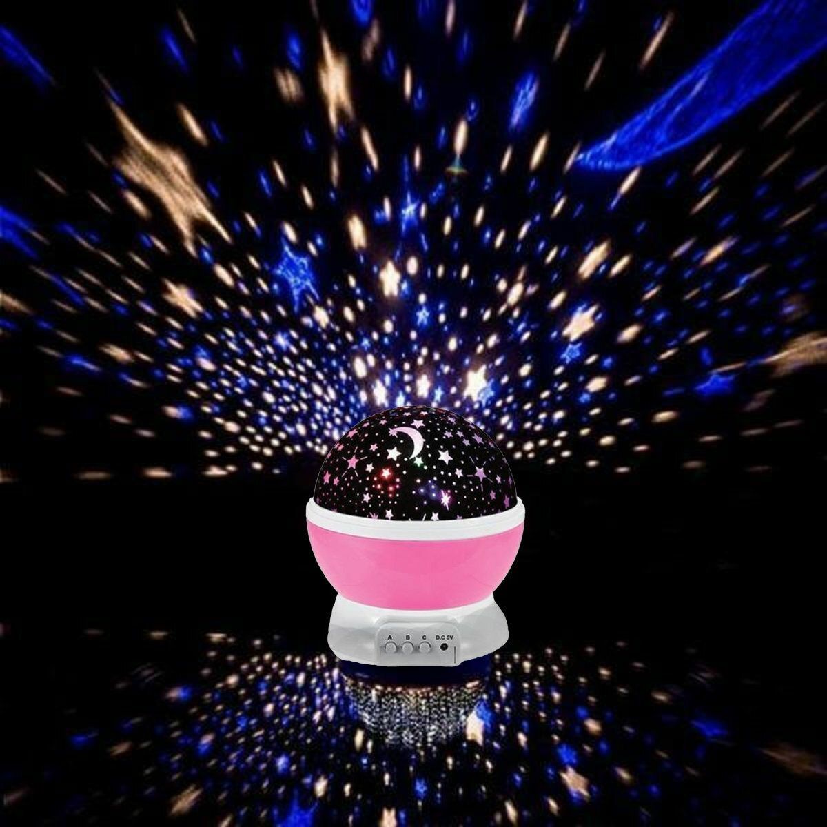 Popular automatic rotating constellation night projection light, romantic starry sky, Christmas night light (pink) starry sky light