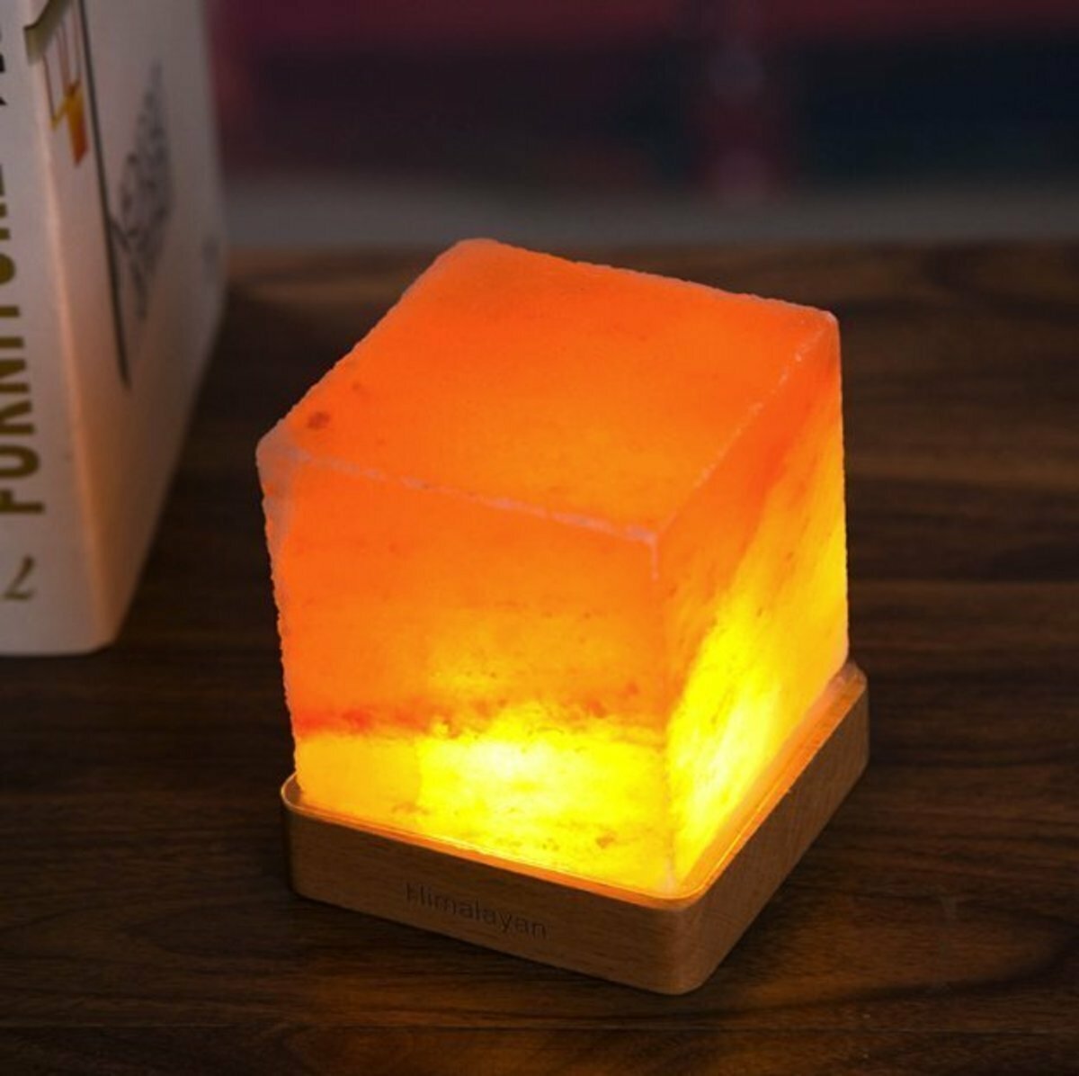 Popular square Himalayan crystal salt lamp/S-grade rose aromatherapy essential oil diffuser stone crystal salt lamp/indoor air purifying aromatherapy night light 8cm x 8cm x 8cm
