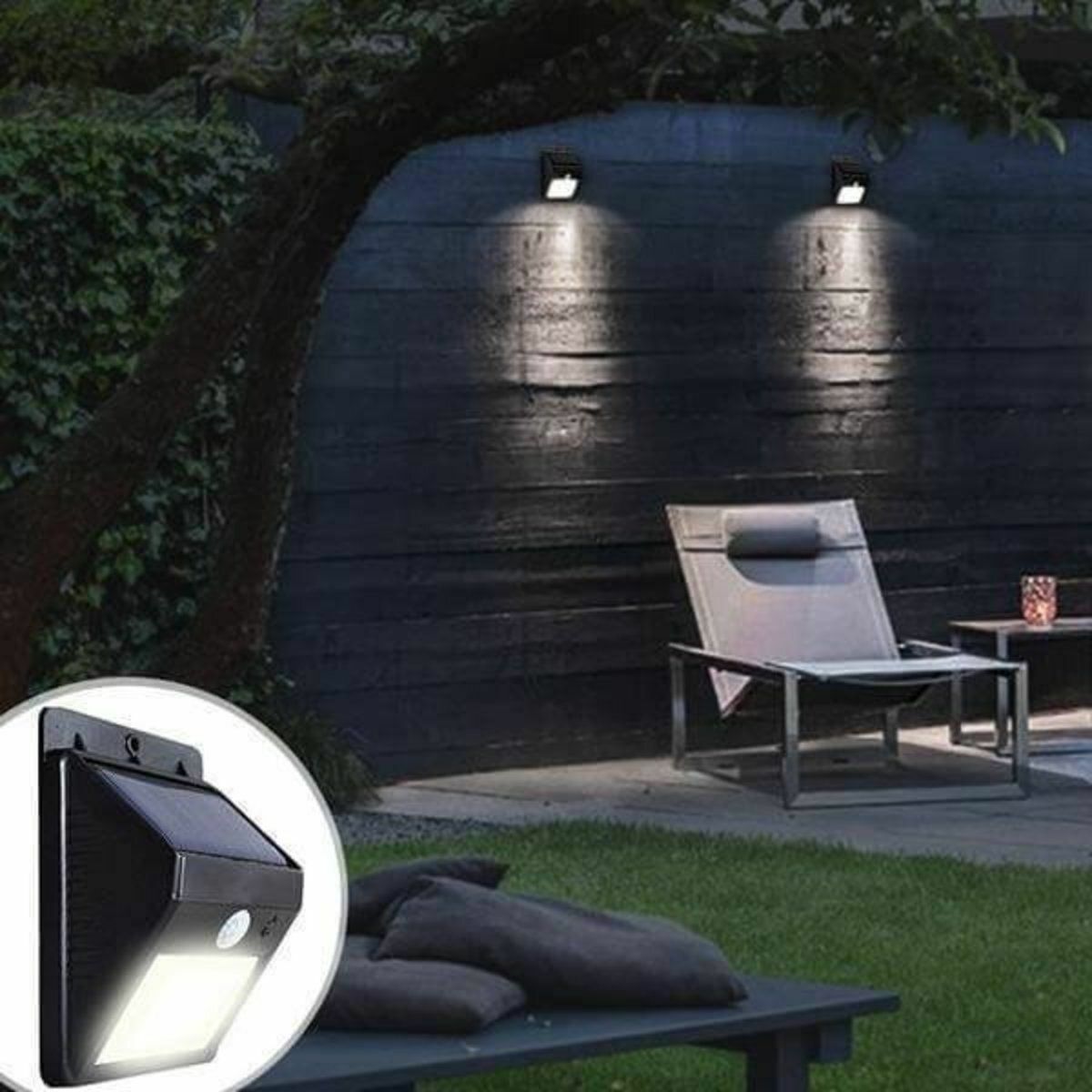Popular solar sensor security light (black) solar light luminous human body sensor waterproof street light