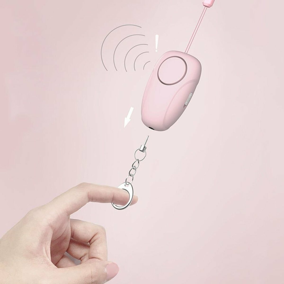 Popular wolf alarm/safety and self-defense smart alarm/personal alarm, self-defense, wolf protection, elderly emergency call device, SOS rescue device, hiking, car rental, keychain - pink