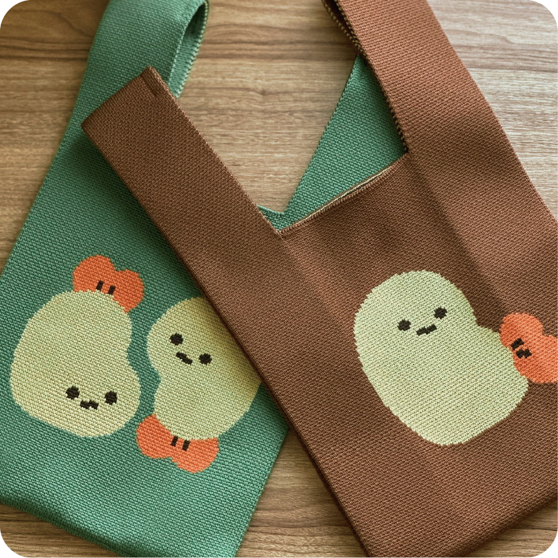 炸蝦の針織手提包 - 2款