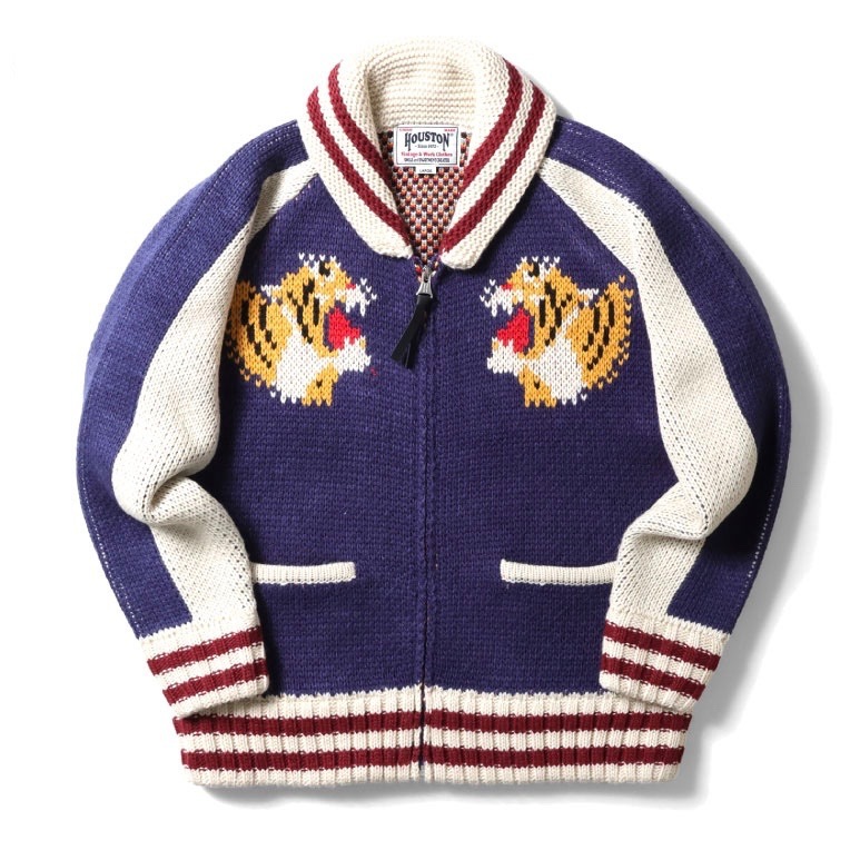 Houston COWICHAN SWEATER (TIGER) / Blue
