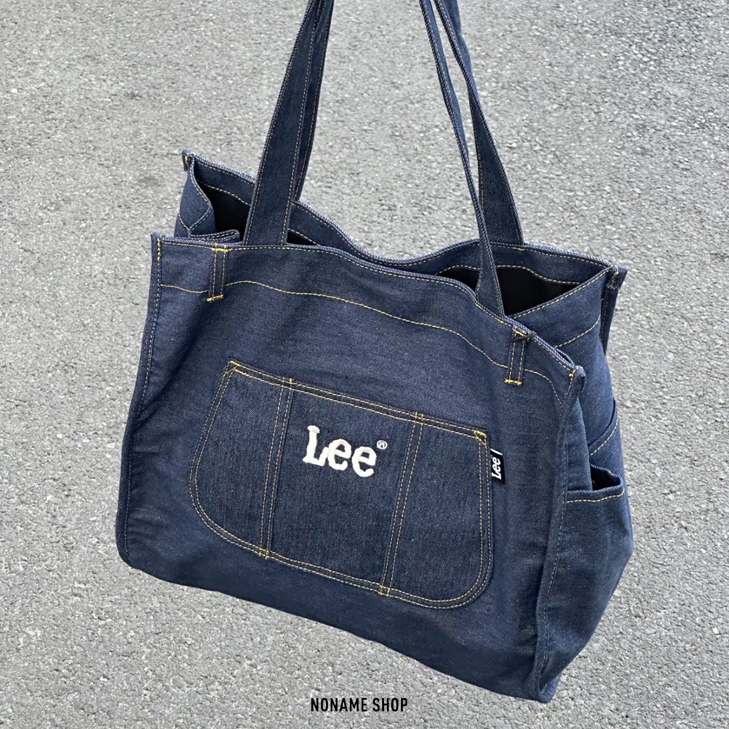 LEE 大容量  托特包 手提包 牛仔藍