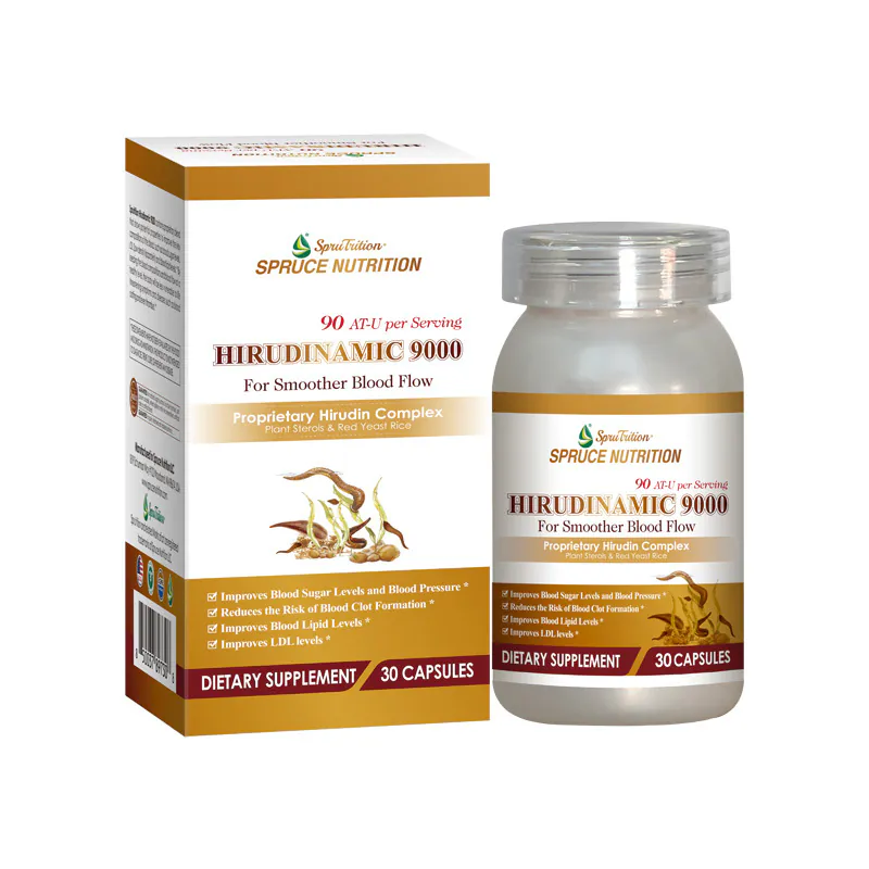 【 Spruce Nutrition 】水蛭素 9000 鉑金版｜讓血液流動更順暢｜HIRUDINAMIC 9000｜30 粒裝（美國原裝行貨）美國雲杉SPRUCE