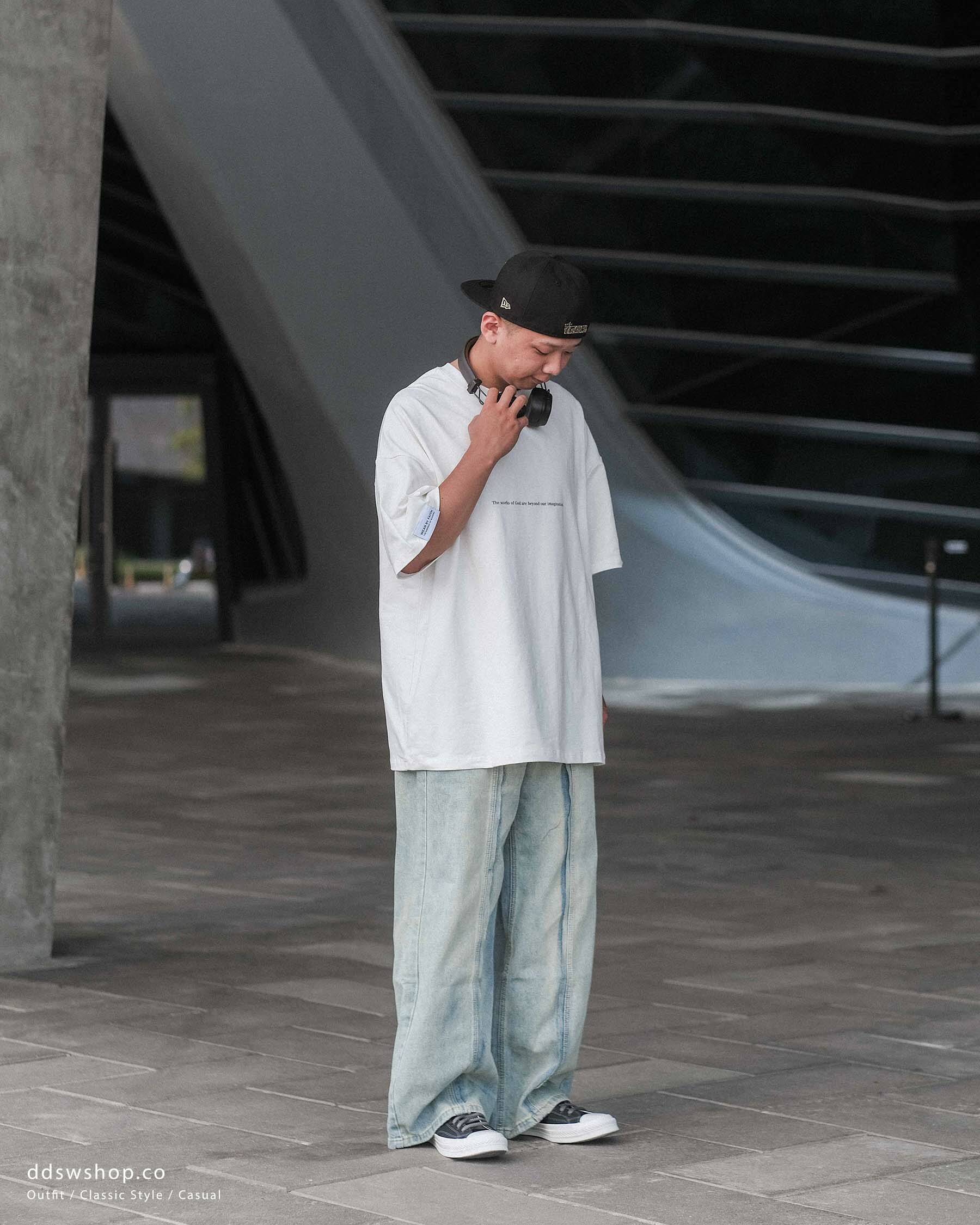 "現貨+預購" D.CLOSET 水洗 結構設計 寬版牛仔褲 LL19