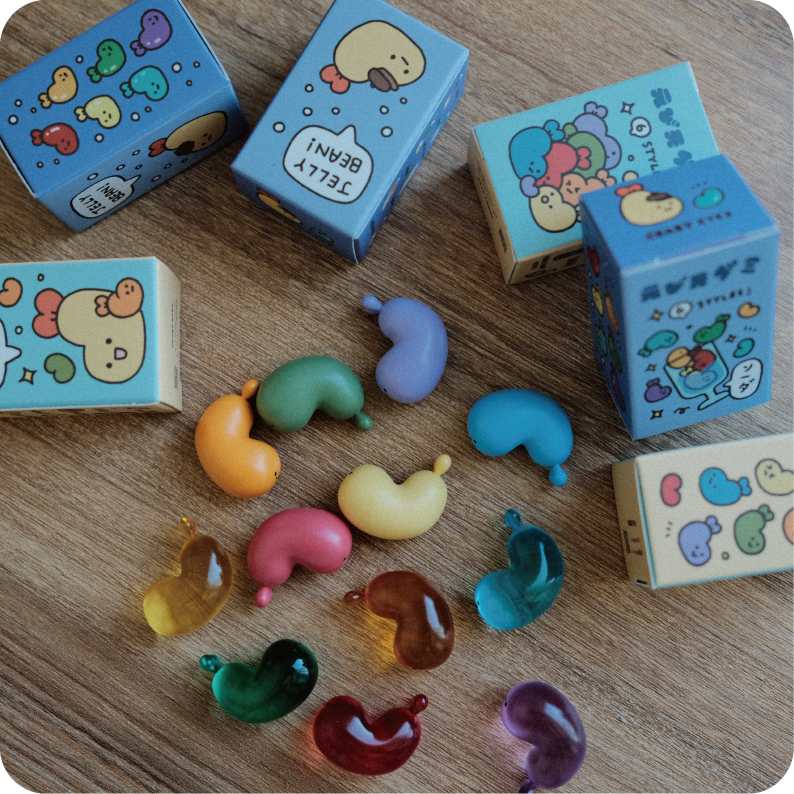 雷根糖炸蝦公仔（隨機盲盒）（實色/透明）