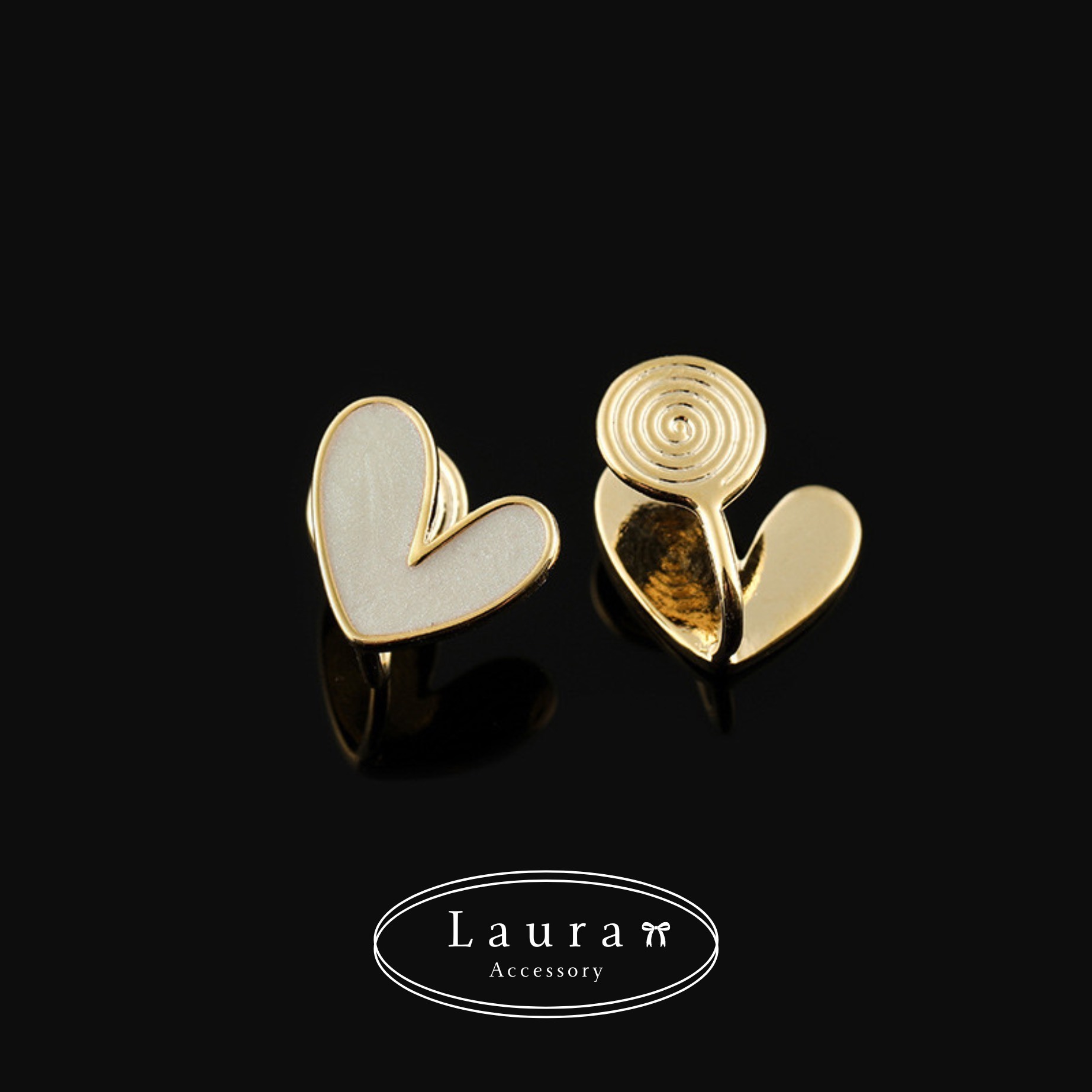 A08油畫愛心耳夾