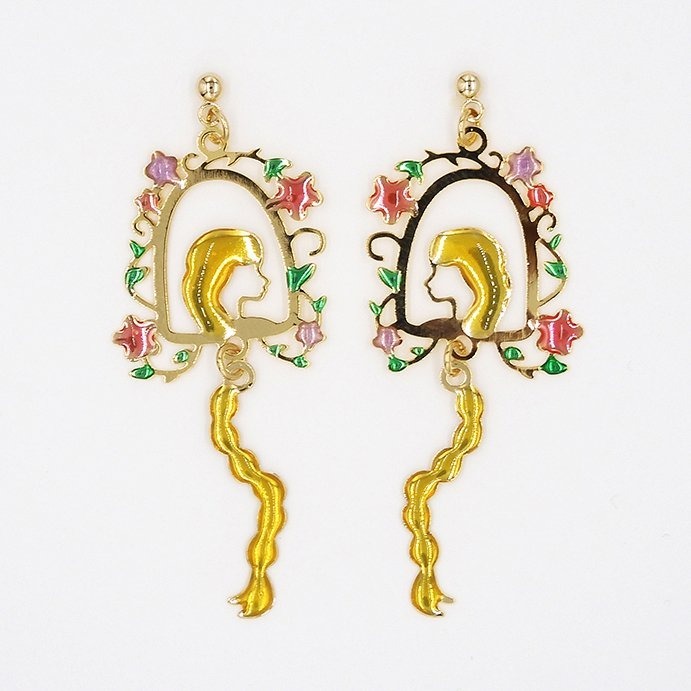 長髮公主耳環/戒指/胸針/頸鏈