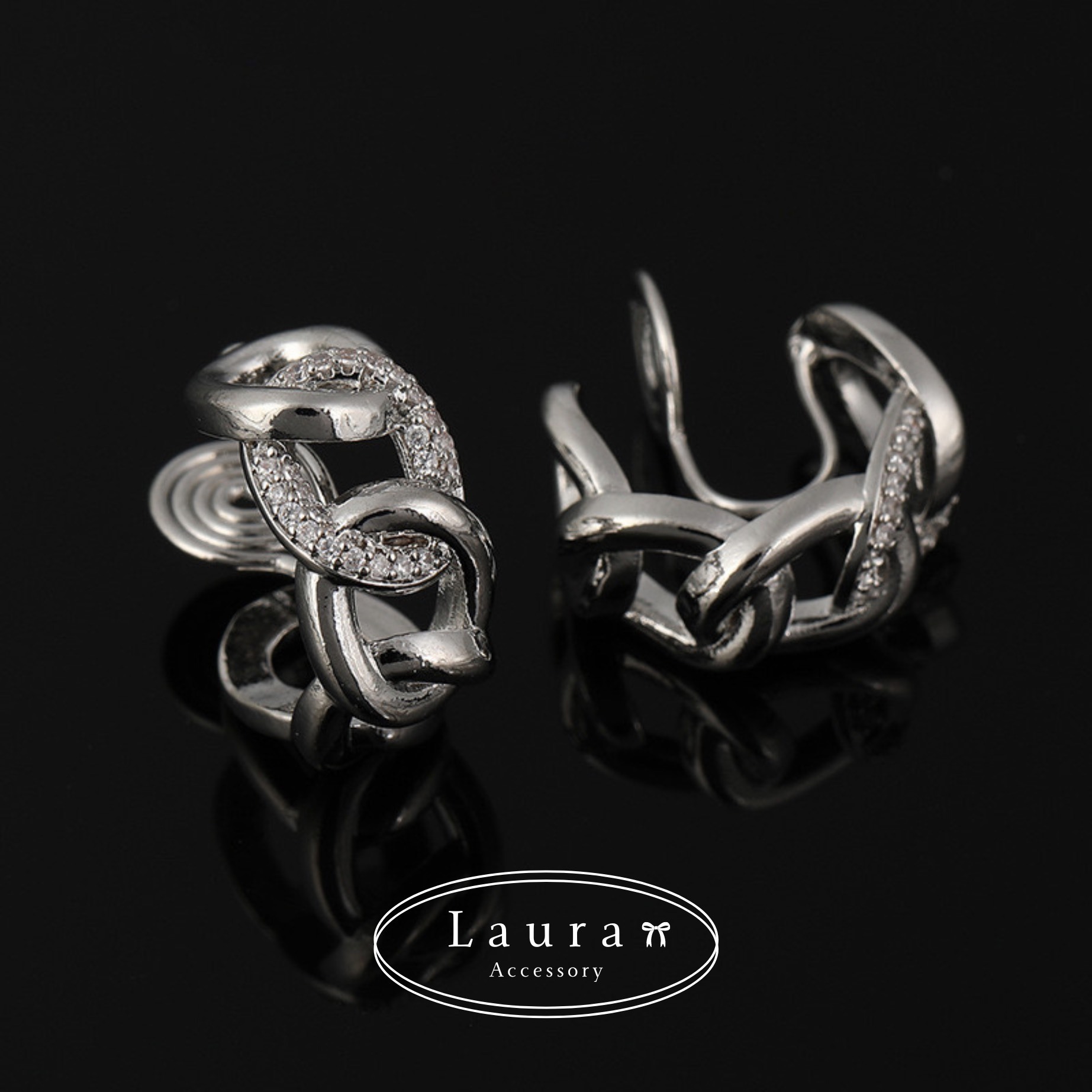 A14微鑲鏈條耳夾