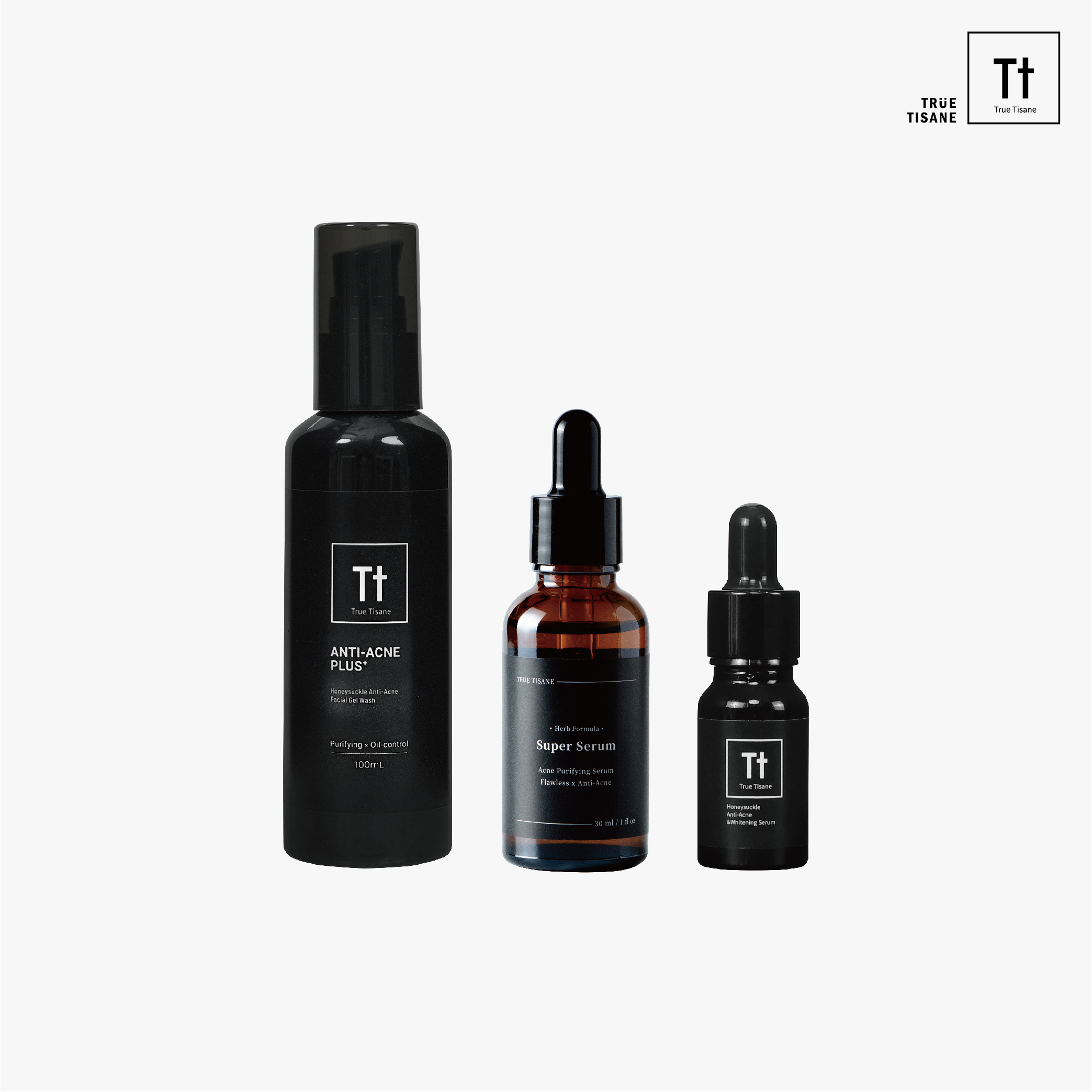 金銀花穩定膚質三件組｜抗痘控油系列｜TRUE TISANE 草本體驗