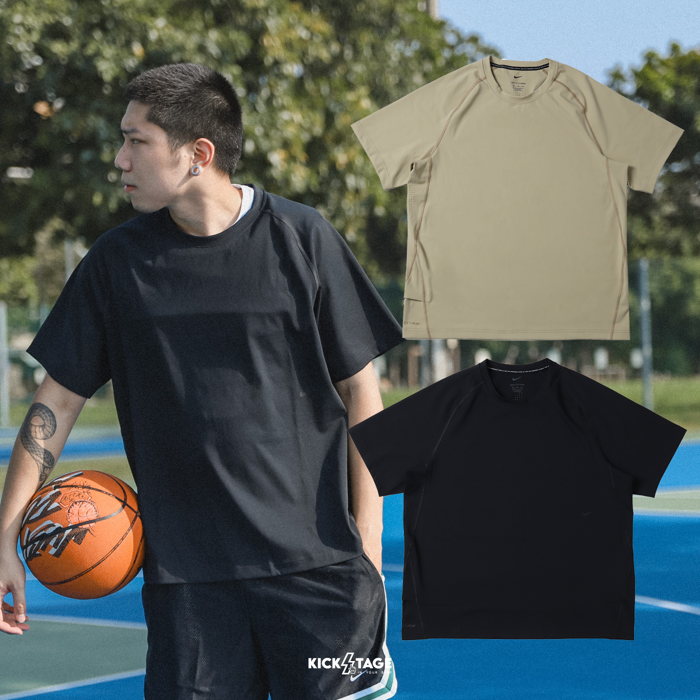 男款 NIKE Dri-FIT ADV A.P.S. TEE 黑色 沙色 編織技術 健身 透氣機能 運動短袖【DQ4819】