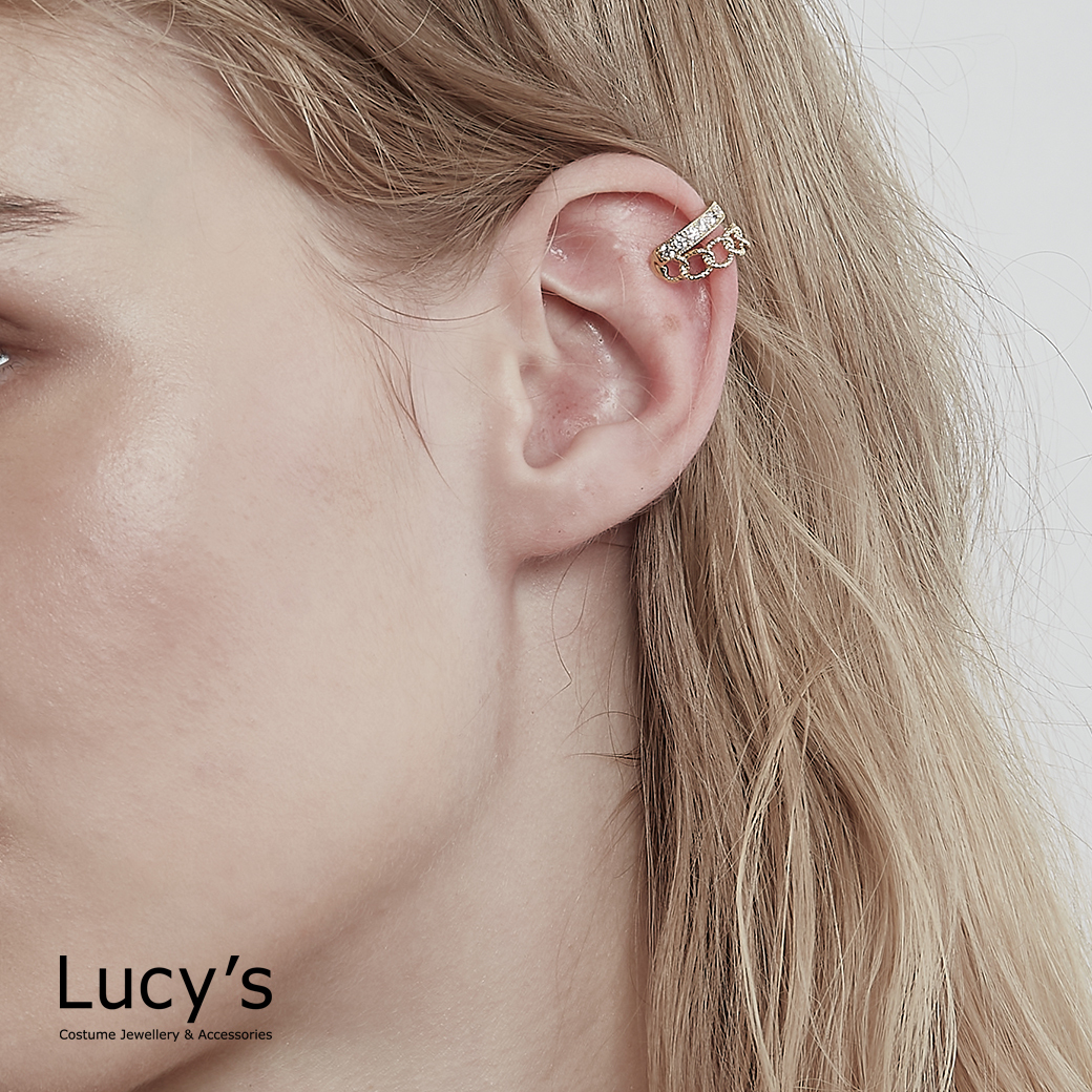 鑲鑽鍊圈 耳骨夾 (二色) (117406/117407)