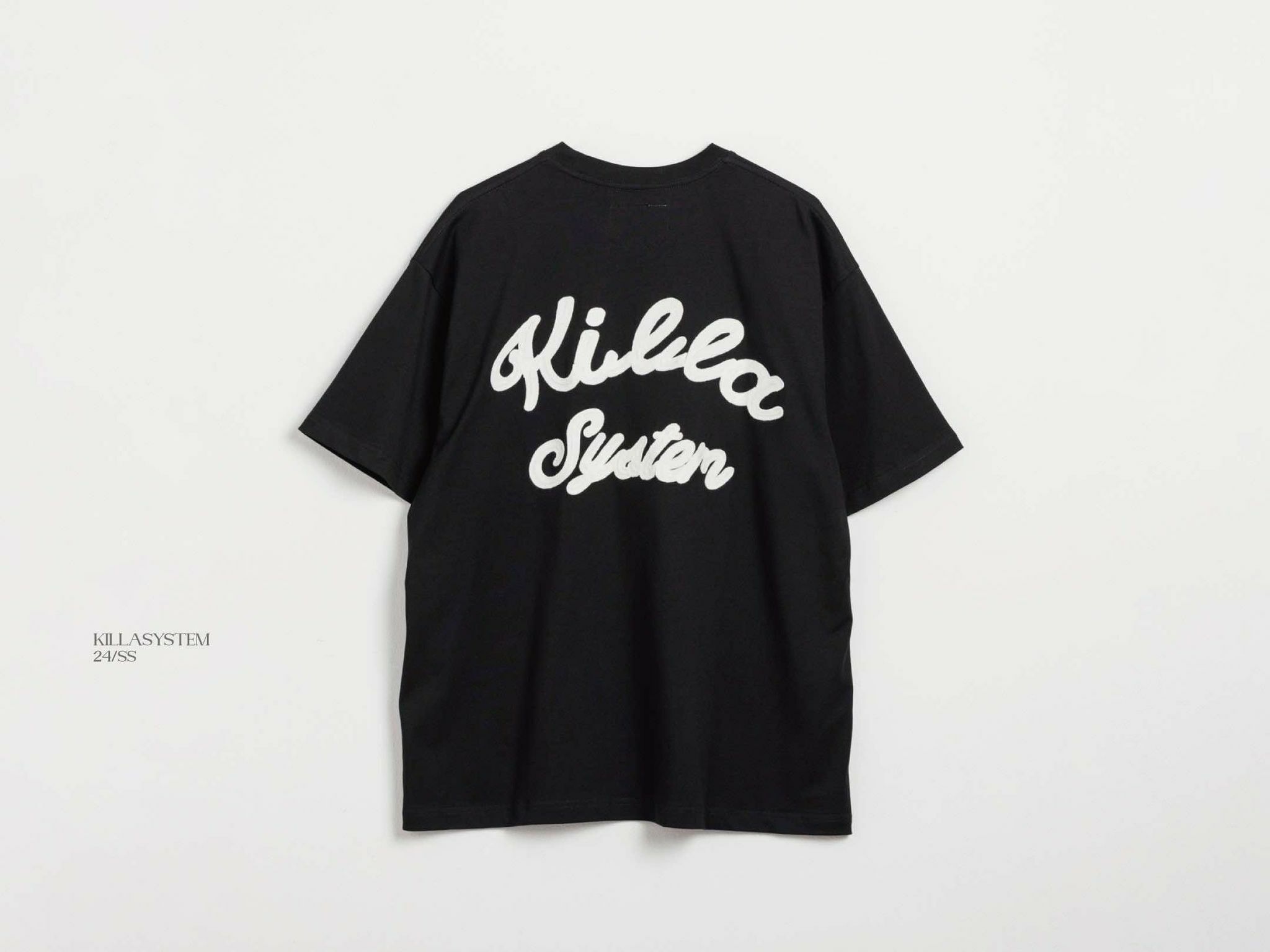 KILLASYSTEM 24S/S CHAIN STITCH LOGO TEE (黑色)