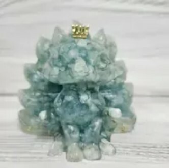 [S] GEMZ & CO MNTF NINE TAILED FOX DISPLAY, AQUAMARINE, V48 (V48)