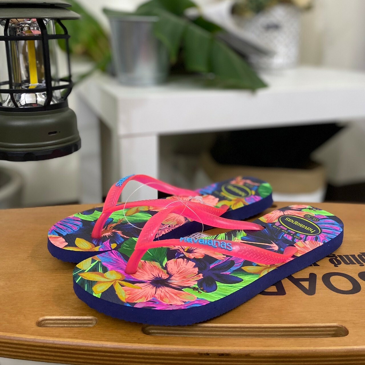 Havaianas 哈瓦仕 拖鞋 女鞋 花卉 粉紅藍底 4149011-0555W