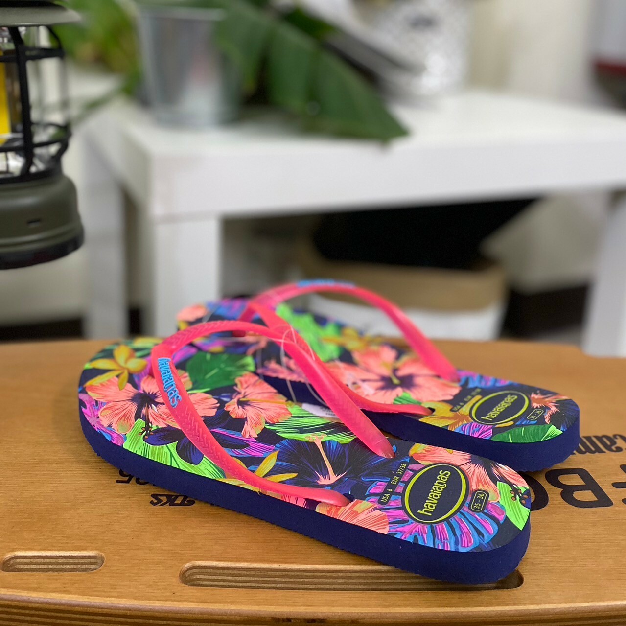 Havaianas 哈瓦仕 拖鞋 女鞋 花卉 粉紅藍底 4149011-0555W