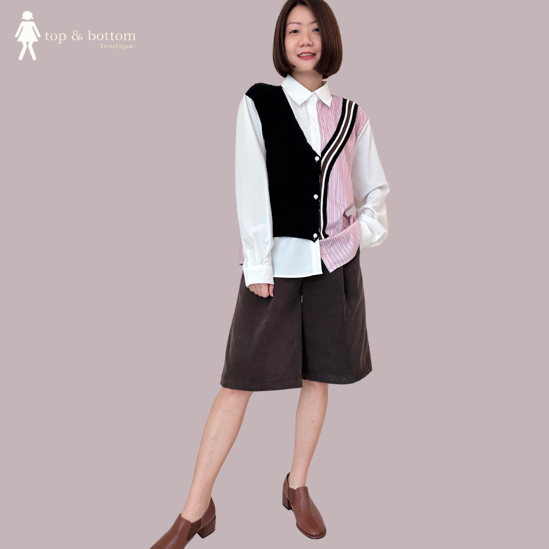 CORDUROY 3 QUARTER WIDE LEG PANT