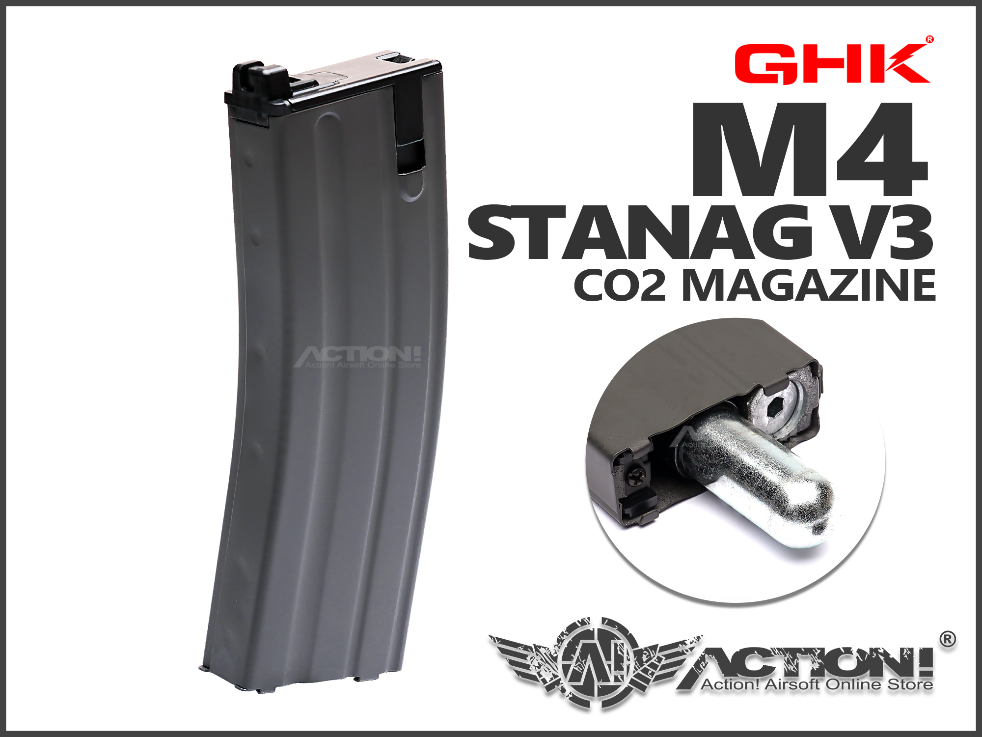 GHK - M4 V3 35rds CO2 Magazine (STANAG Style) For GHK M