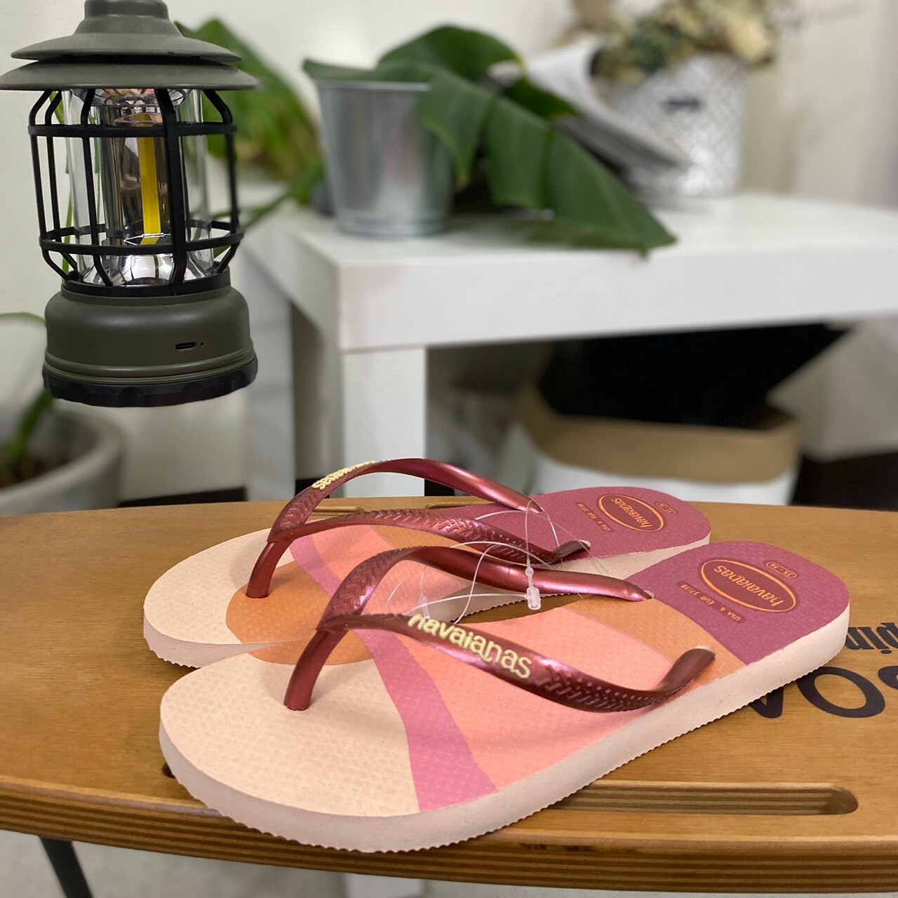 Havaianas 哈瓦仕 拖鞋 女鞋 方塊幾何 淺粉 4145766-0076W