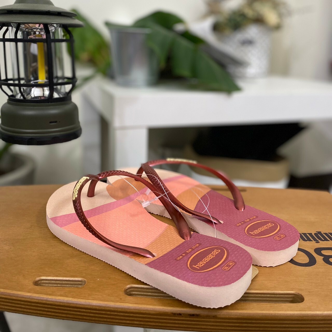 Havaianas 哈瓦仕 拖鞋 女鞋 方塊幾何 淺粉 4145766-0076W