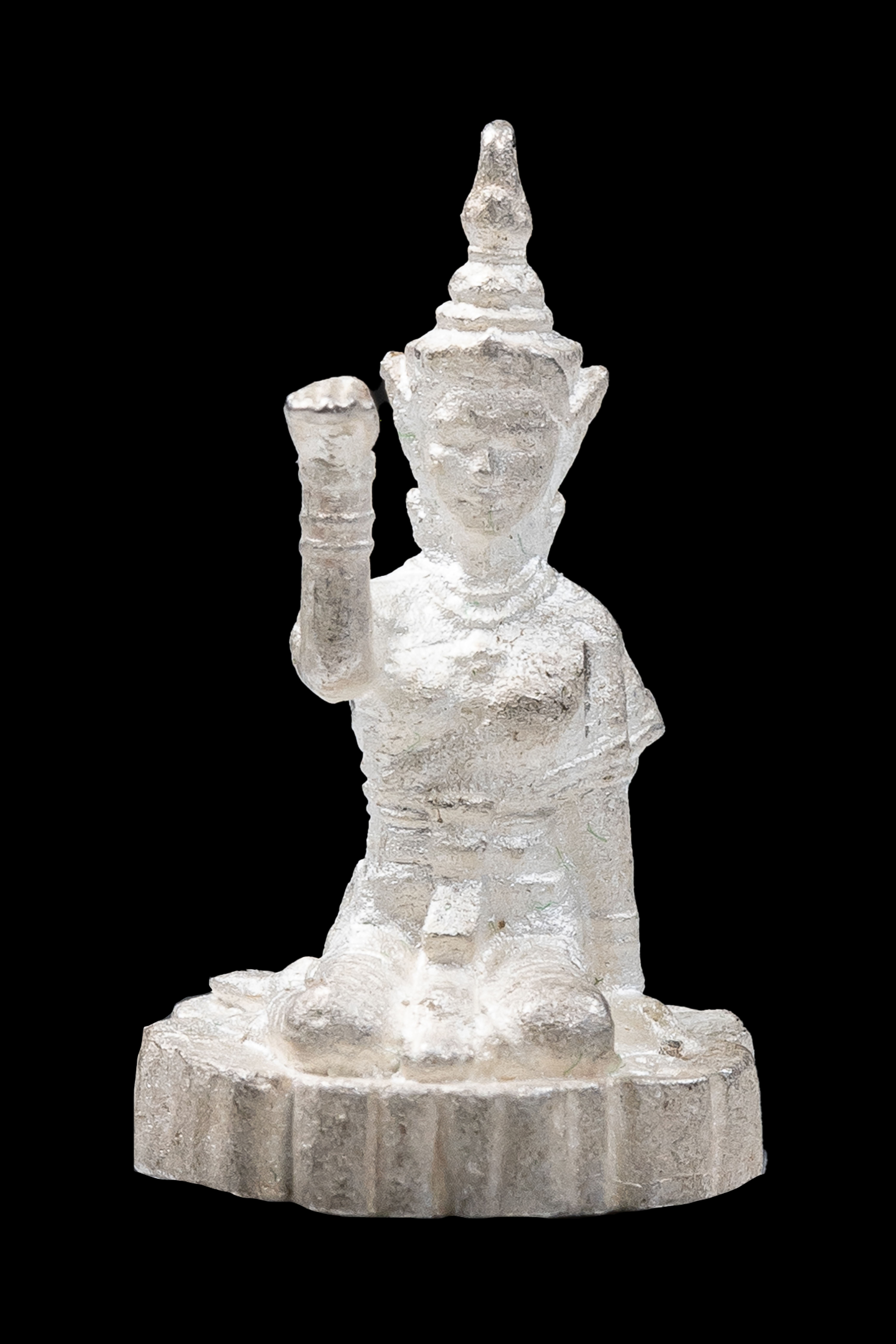 『泰國佛牌』帕阿贊庚 龍批更『南刮 媚通媽』招財女神 小立尊 純銀版 03240911