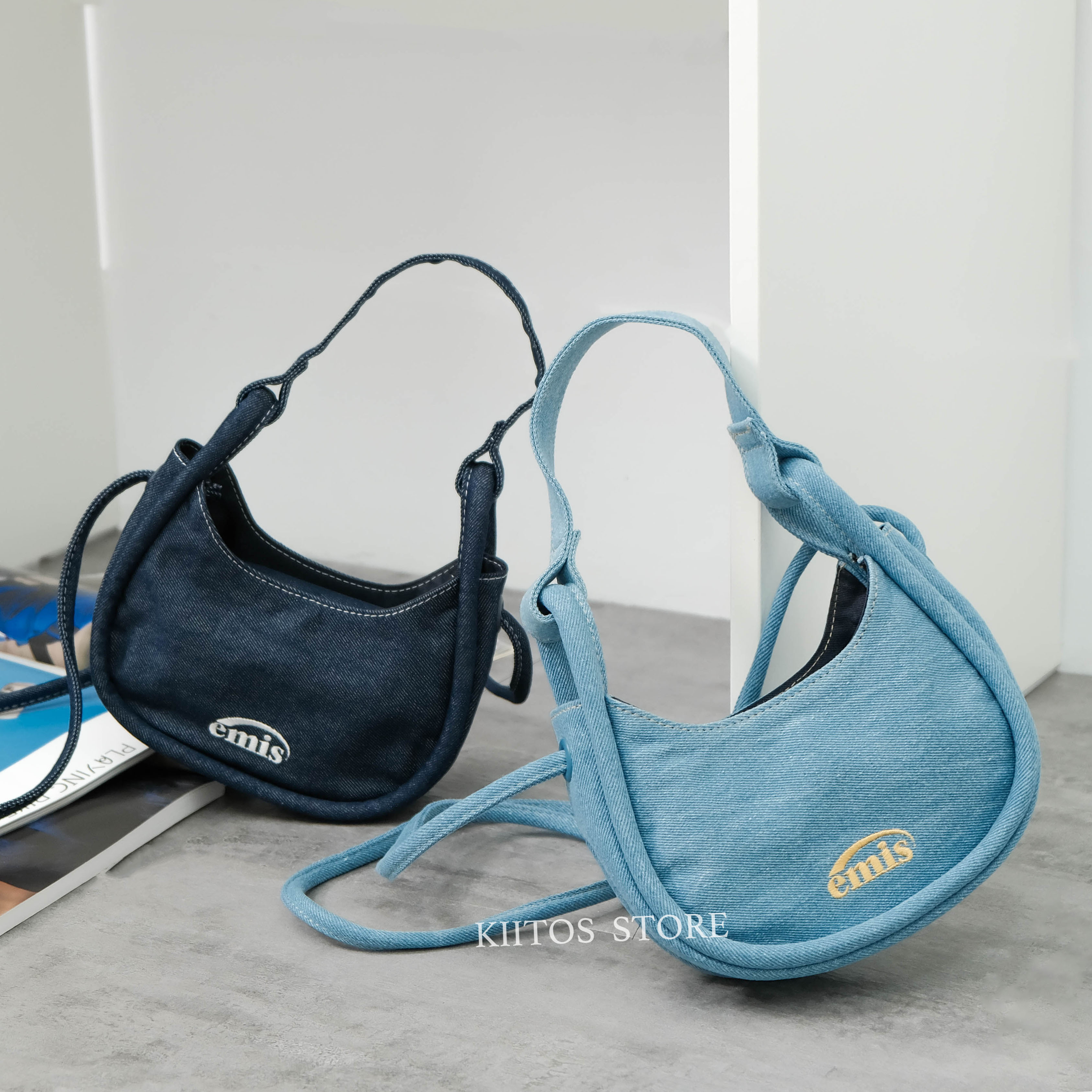 現貨 EMIS DENIM SMALL BAG 刺繡Logo 牛仔小包 丹寧包 肩背包 牛仔 手提包