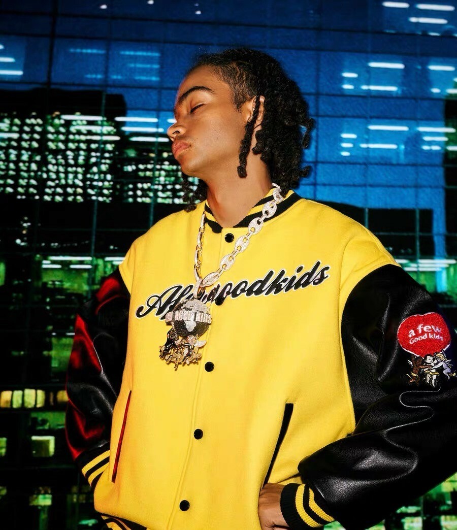 AFGK love embroidered baseball jacket A FEW GOOD KIDS