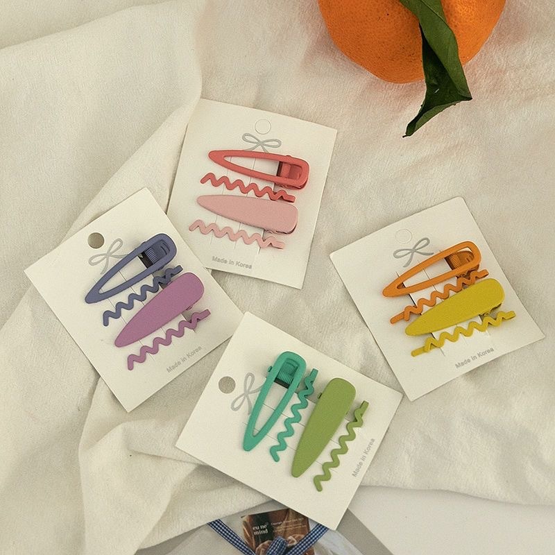 《4756》甜甜繽紛夏日水滴波浪髮夾組（4入）